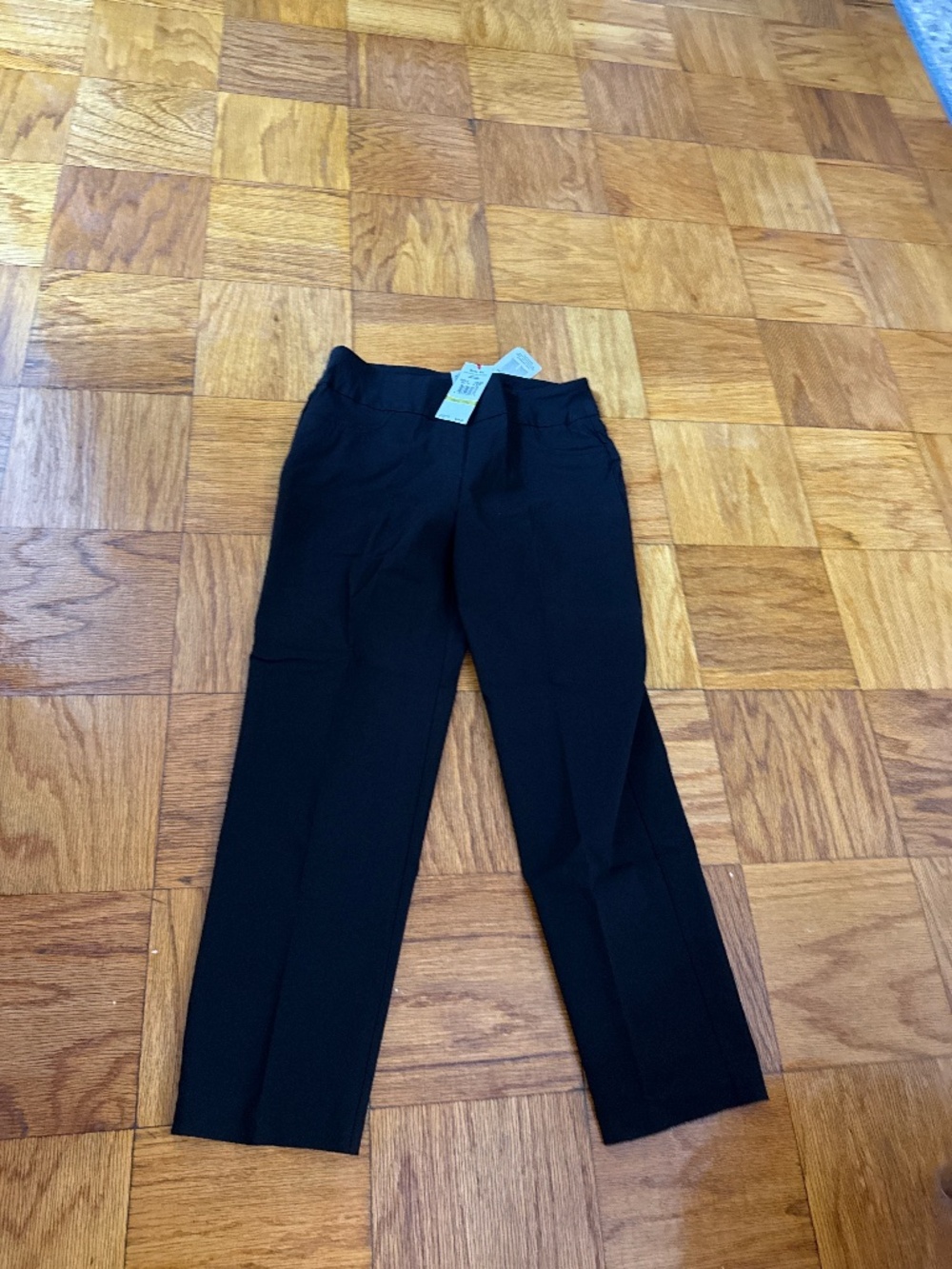 Ruby Rd black wide waistband pants with back pockets, black, size 14, NWT